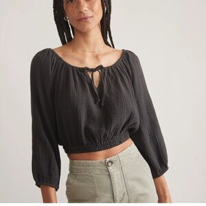 Tiana Double Cloth Cropped Blouse
